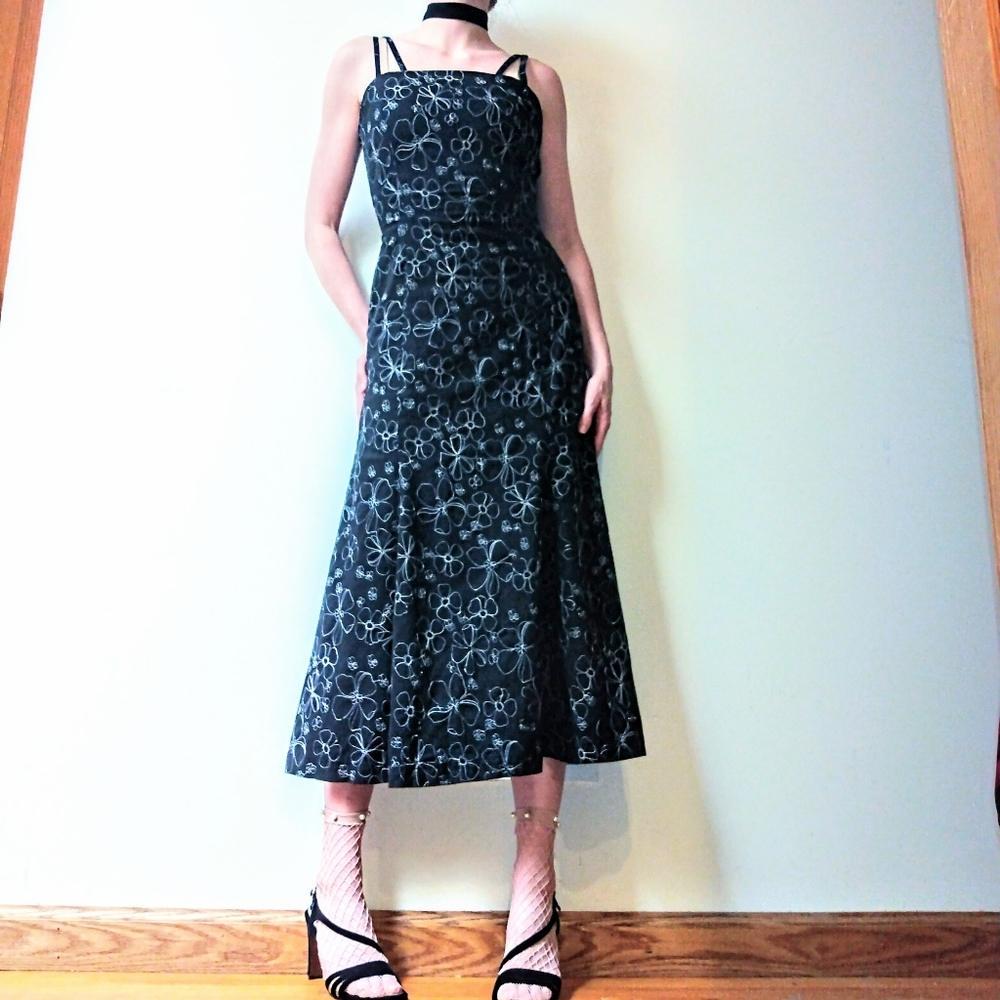 Handmade Flower Midi Dress